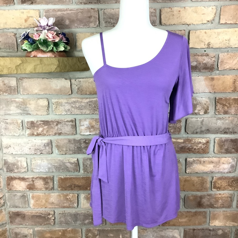 6 DEGREES Belted One-Shoulder Tunic Top 3